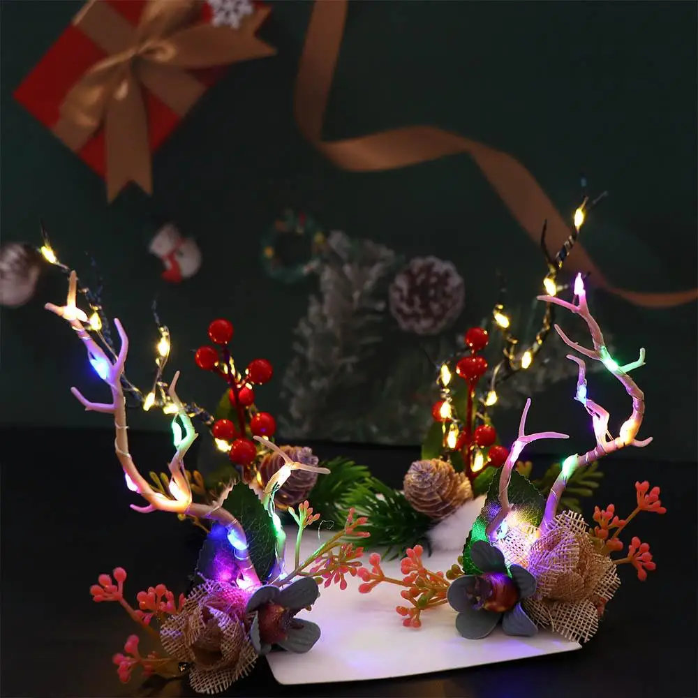 Antler Led Light Hair Clip Hairpin Women Girls Party Birthday Christmas Party Cosplay Costume hair accessories hair clips deer ears headgear