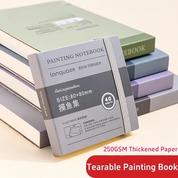 Quaderno per schizzi da disegno portatile da 40 fogli, mini libro d'arte in grafite di cartone bianco spesso per pittura ad acquerello