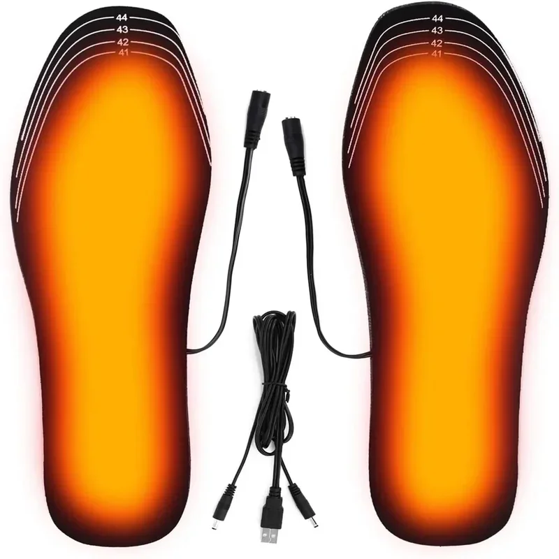 USB Heated Shoe Insoles Electric Foot Warming Pad Feet Warmer Sock Pad Mat Winter Outdoor Sports Heating Insole Winter Warm Shoe Insoles Heated Shoe Insoles
