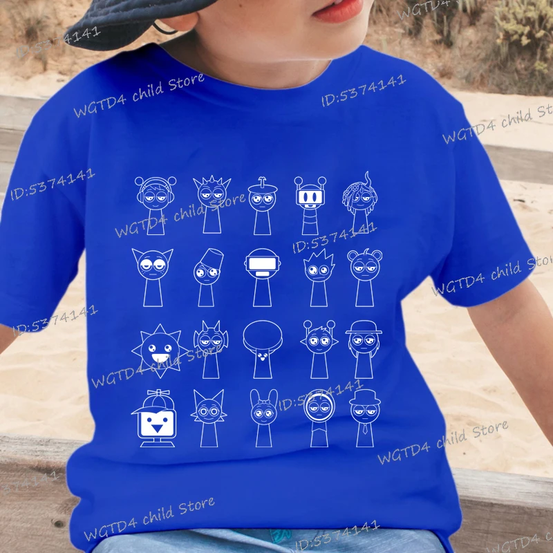 Sprunki Cartoon T-shirt Kids Incredibox Game Anime Clothes Boys Girls Luminous Tees Short Sleeve Fashion Funny Sprunki Tops Gift 4