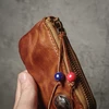 NUKA Top Cowhide Car Key Bags Men Women Vintage  Zipper Coin Purse Genuine Leather Wallet Card Holde ‌Housekeeper Home Organizer 3