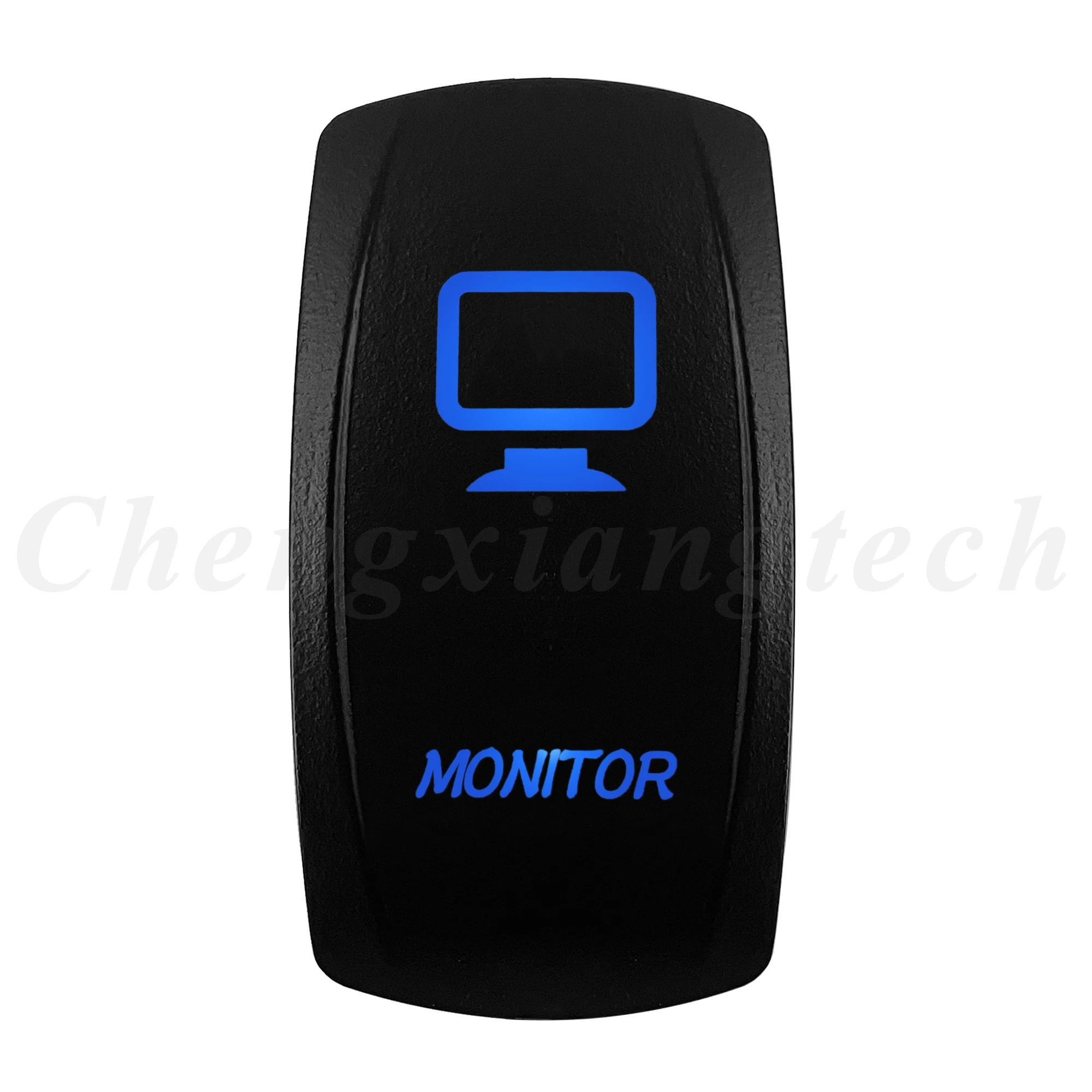 12V 20A Blue LED Waterproof Laser Rocker Switch - IP68 Rated