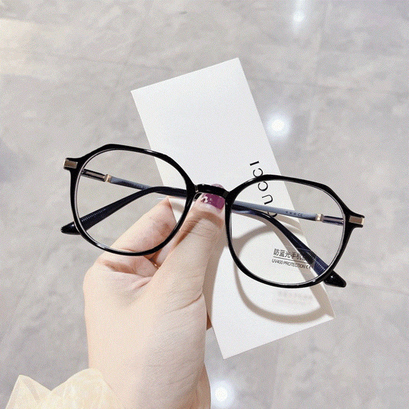 Transparente computer brille rahmen frauen und männer anti blaulicht runde brille blackout brille optische gläser linsen – Detail 4