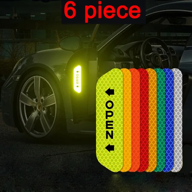 6 Piece Car Reflective Strips Warning Stickers For Lada granta vesta kalina priora niva xray largus Opel Astra H G J zafira