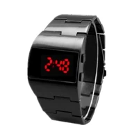 Digital Mens Watches Black Stainless Steel Bracelet Men Electronic Wrist Watches Jewelry Gift 1