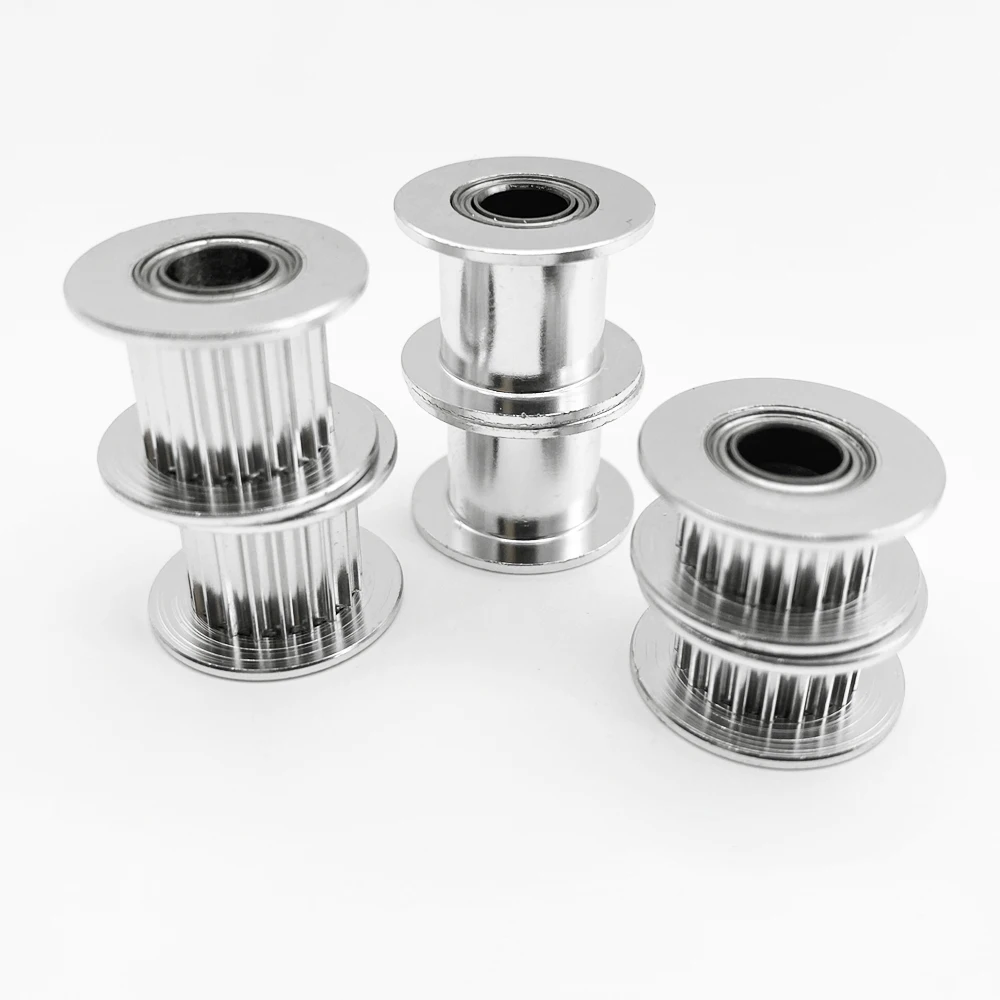 2GT 20T synchronous wheel idler 3/4/5/6/8mm tooth aperture 6/9/10/15mm belt width bearings 3D printer