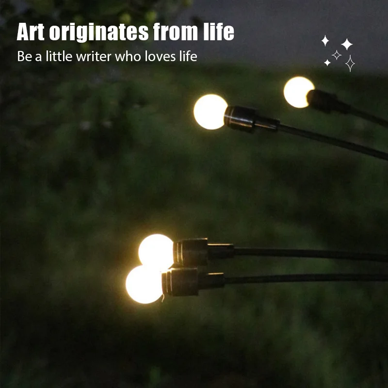 10 LED Solar Garden Lights Powered Firefly Lights Outdoor Waterproof Vibrant Garden Lights for Patio Pathway Decoration,Warm 3