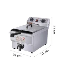 Restaurant Equipment Industrial Luxury 10L Double Tank Potato Frying Machine Deep Fryer 2