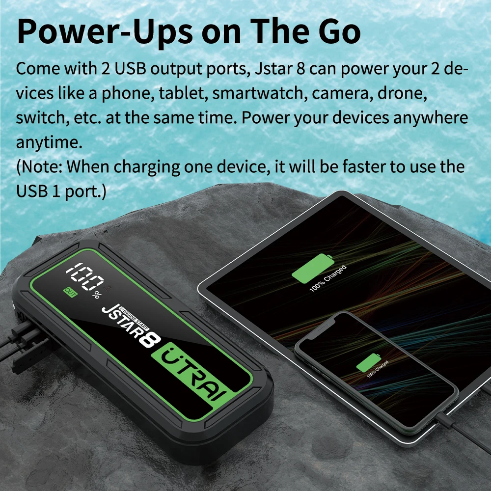 UTRAI 20000mAh Car Jump Starter Power Bank 3000A Car Booster Auto Emergency Starting Device Jump Start for Petrol Diesel - Image 5