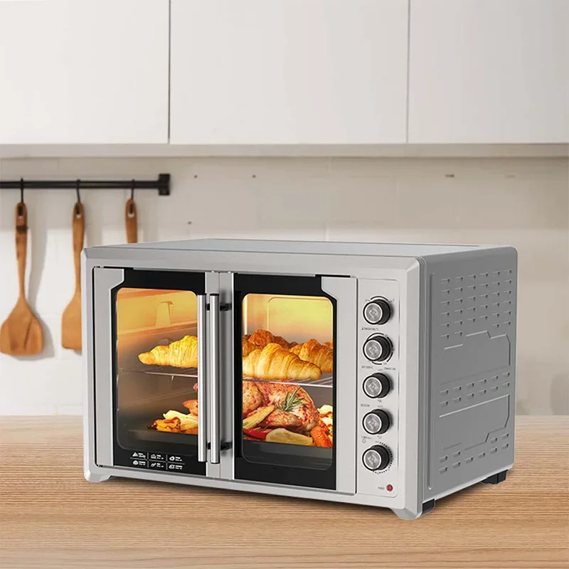 100L/120L household oven for baking roasted chicken pizza household stainless steel double door French oven
