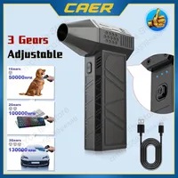 Caer Mini Turbo Jet Fan Electric Air Duster with 1&3 Gear Adjustable Speed 130000RPM 52m/s Car Computer Cleaning Blower Tool Kit 1