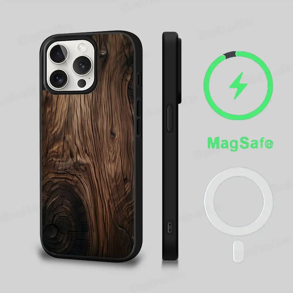 Wood Texture Art MagSafe Phone Case - Shockproof Cover