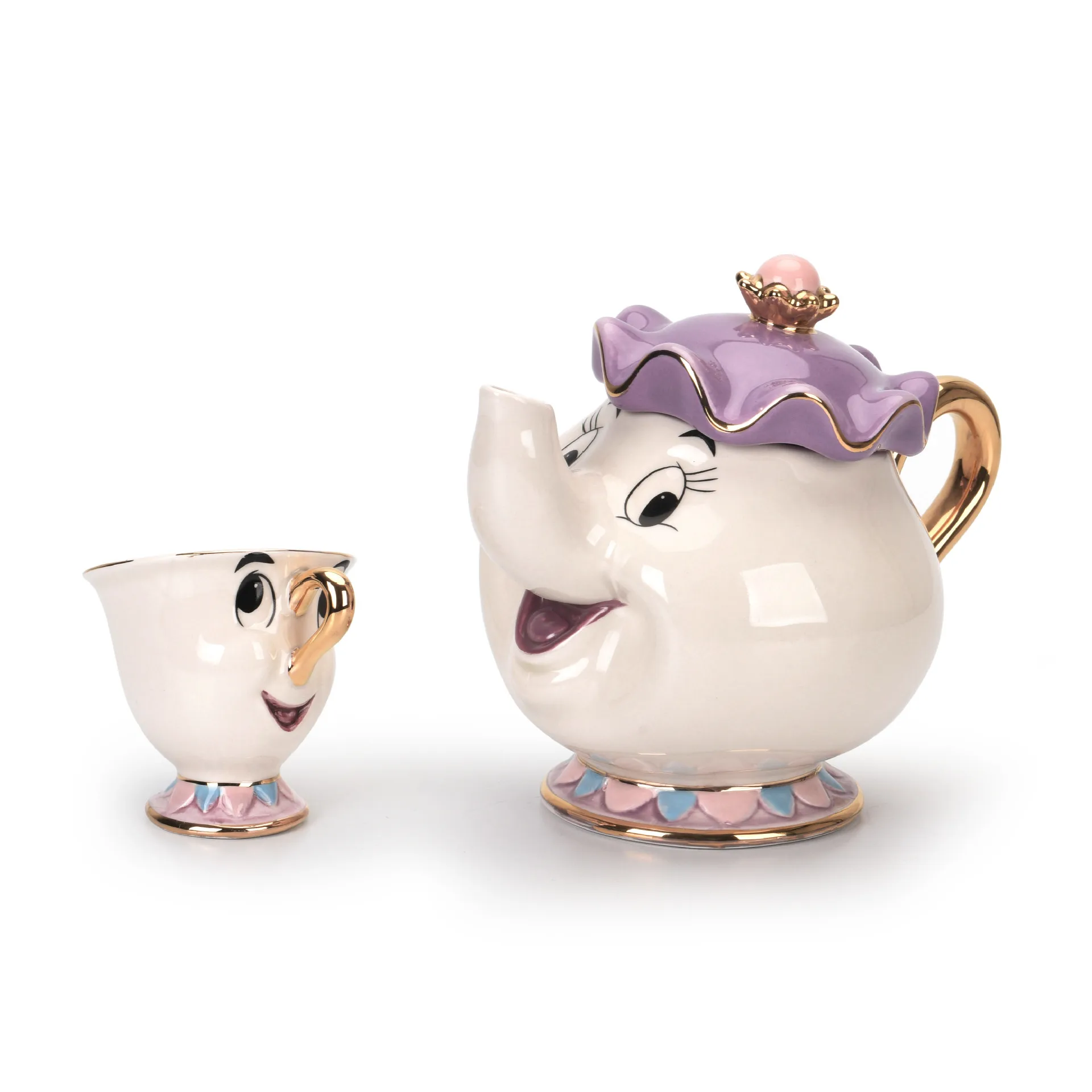 Cute Cartoon Beauty Beast Bone China Mug Tea Set Mrs Potts And Chips