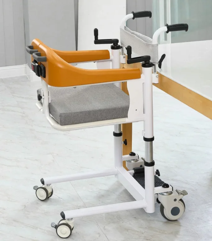 Home Care Electrophoretic Steel Pipe Patient Transfer Lift Wheelchair Toilet Elderly Commode Disability Assistance Equipment 4