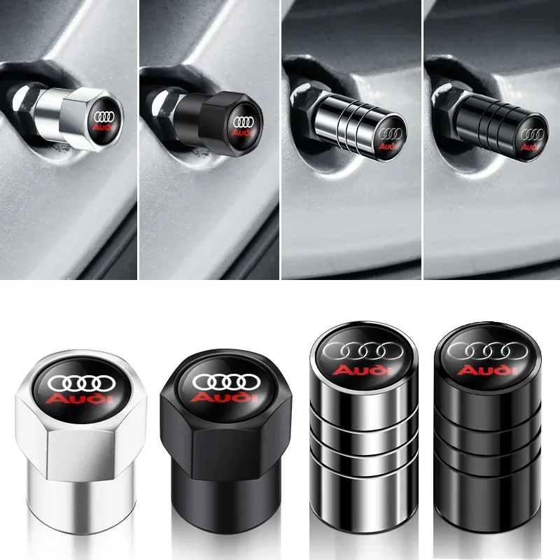 Premium Car Valve Stem Caps with Emblem - Set of 4