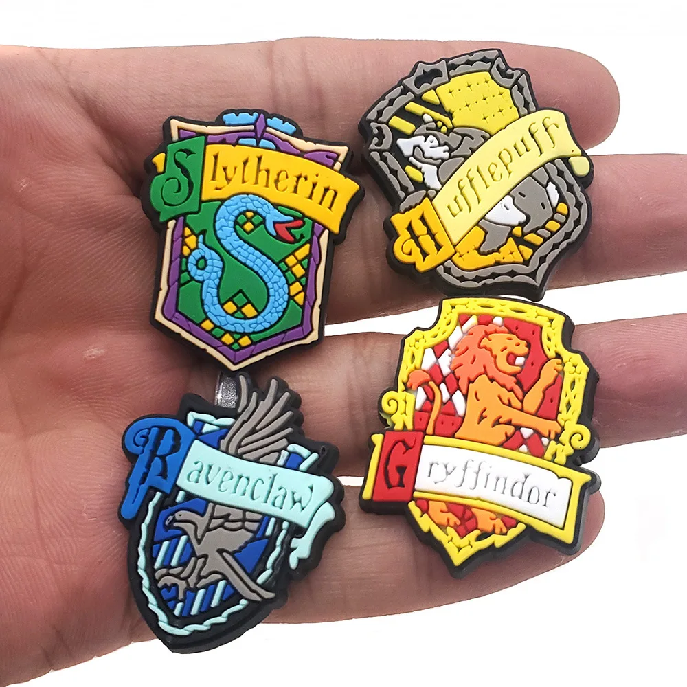 Shoe Charms Hot Toys Harry Potter Shoes Charms PVC Anime Shoe Decoration Accessories Fashion Boys Sandals Shoe Buckle DIY Wrist Strap Buckle