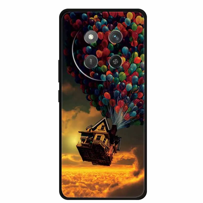 Cartoon Painted Soft Black Silicone Back Cover