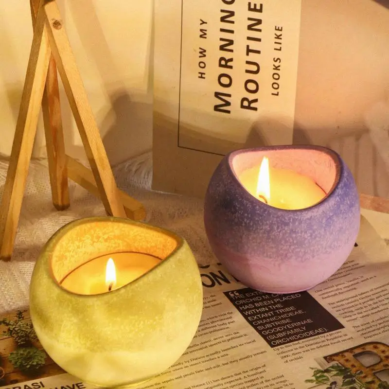

Candle Holder Mold Curved Candle Jar Mold Cup Shape Resin Mold 3D Non Stick Candle Making Supplies for DIY Wedding Party Home