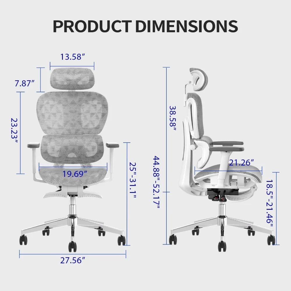 Ergonomic Mesh Office Chair with 3D Adjustable ArmrestErgonomic Office Chair with Wheels for Home & Office Black 6
