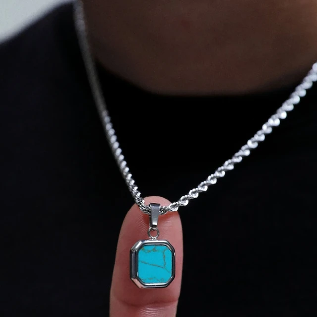 Turquoise silver - Silver necklaces - Trium Jewelry - Men collection