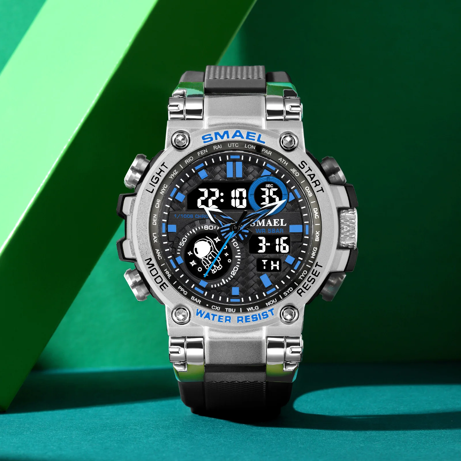 SMAEL 8093 Sport Watch Waterproof 5Bar Dual Time Men's Watches