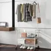 Laundry Basket with Wheels Rolling Laundry Hamper Laundry Sorter Cart Shelf Hanging Rack,Grey 4