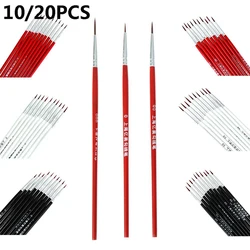 Set of 10 Nylon Fine Point Art Brushes (10pcs White L)