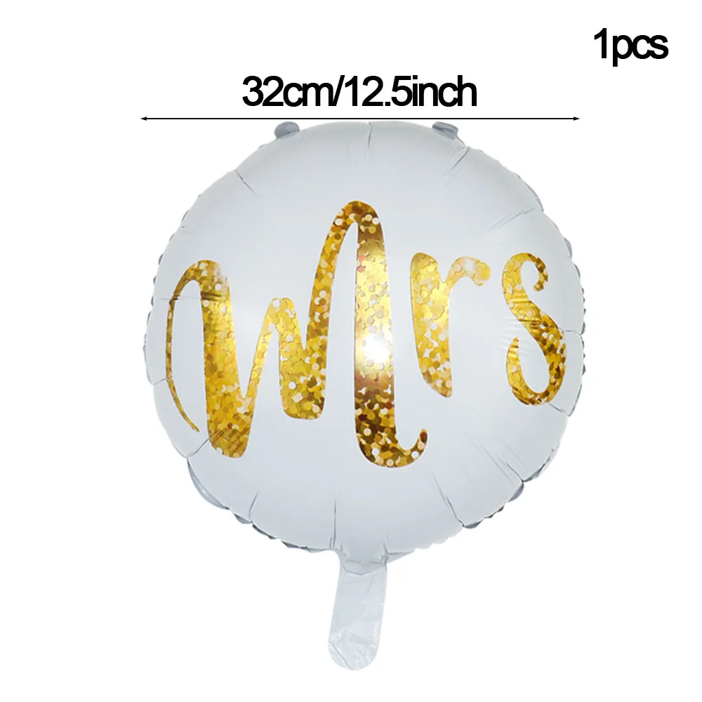 Gold Glitzer Druck Mr & Mrs LOVE Folienballons Set Braut in spe Hochzeit Valentinstag Luftballons Zubehör Hochzeitsdekorationen – Detail 4