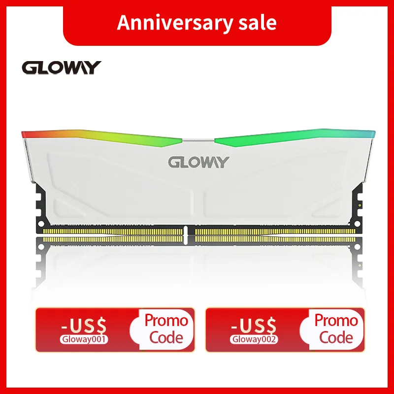 Gloway Memory RAM 32GB DDR4 3200mhz RGB (8GBX2) 3600mhz (16GBX2