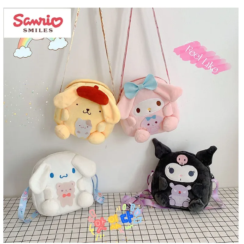 Sanrio Kawaii Plush Toy Bag Cute Cinnamon Roll Diagonal Shoulder Bag