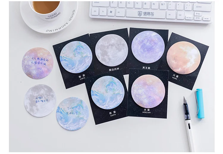 1 Stück Lytwtw's Koreanische DIY Kawaii Stern Runde Haftnotizen Kreativer Notizblock Filofax Notizblock Büro Schule Schreibwaren – Detail 13