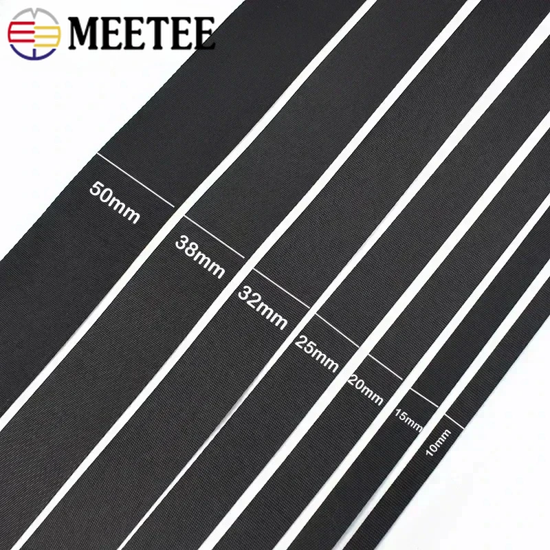 Durable Black Nylon Webbing Strap - Versatile 10m x 10-100mm Roll for DIY Projects & Accessories
