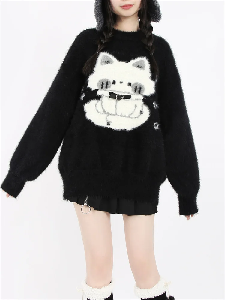 women-kawaii-fuzzy-knit-sweater-girls-lolita-harajuku-fashion-gothic-cute-cat-winter-pullover-streetwear-soft-fluffy-black