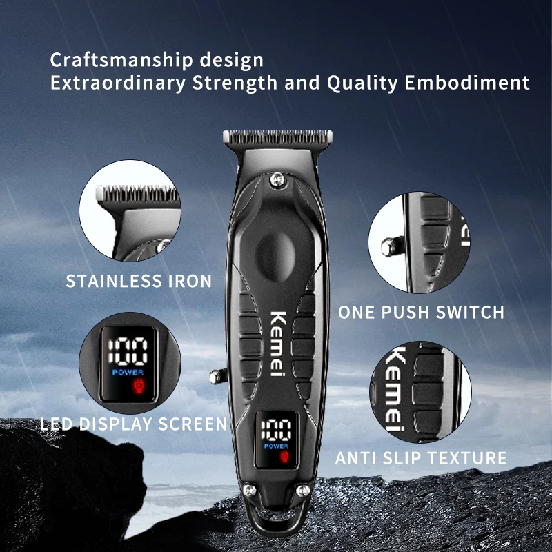 Kemei 2288 Barber Cordless Hair Trimmer 0mm Zero Gapped
