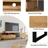 Modern TV Stand with 3 Cabinets & Open Shelves, Minimalist Wooden Entertainment Center for TVs Up To 80”, Sturdy TV Console 2