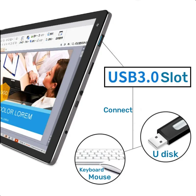 Super Deal 10.1 INCH Ezpad P7 Tablet PC Windows 10 RAM 4GBRAM 64GB ROM Quad-Core WIFI Dual Camera 64 Bit 1920 x 1200 Gift Cover 4