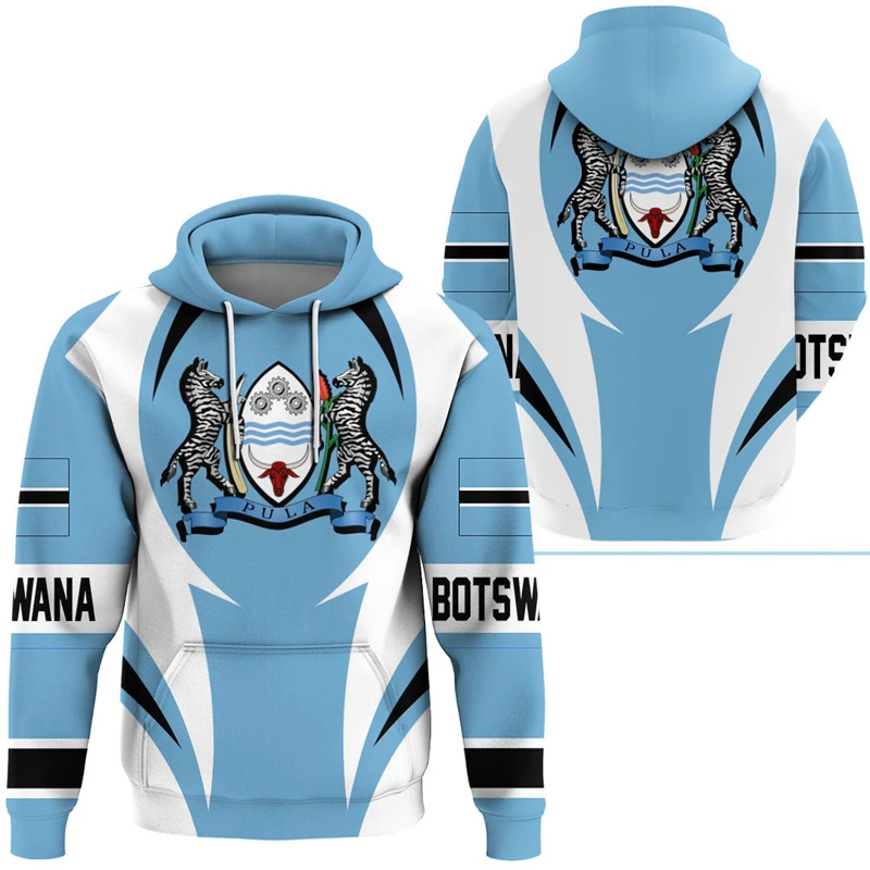 thumbnail image 1 of Sudadera con capucha con estampado de emblema de la bandera de Botsuana para hombre, sudaderas holgadas de moda diaria para hombre, ropa informal, jerséis de calle de gran tamaño, 1 of 5