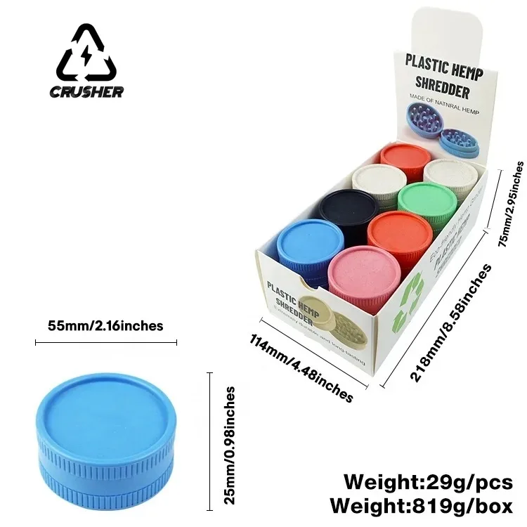 Degradable Plastic Herb Grinder Articles Smoking Grass 2 Layer Tobacco Spice Crusher Smoking Accessories Herb Grinder Tobacco Grinder Manual Spice Grinder Tobacco Smoking Accessories Smoking Accessories