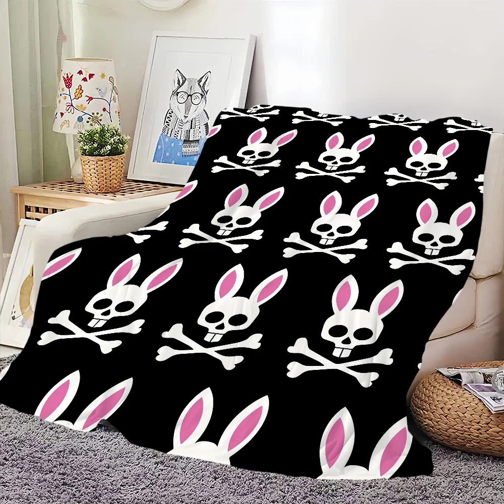 Fashion Cool P-Psycho B-Bunny Blanket Skin friendly comfort warm soft plush blanket suitable sofa living room office bedroom 3