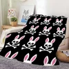 Fashion Cool P-Psycho B-Bunny Blanket Skin friendly comfort warm soft plush blanket suitable sofa living room office bedroom 3