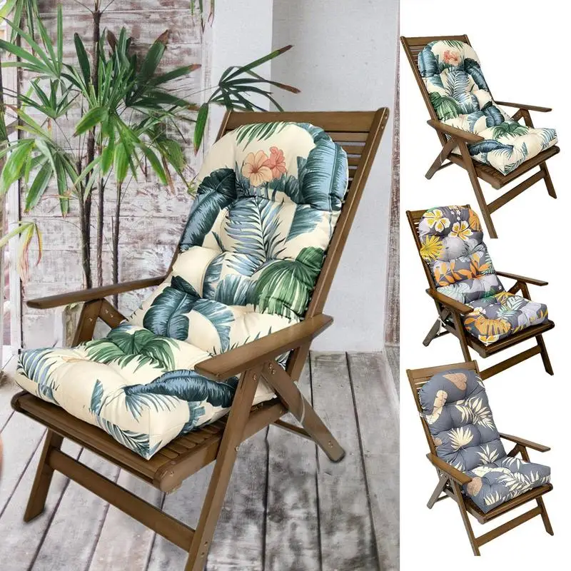 

Patio Cushions 1Pc Thick Long Seat Cushion Waterproof Sun Lounge Chair Cushion Reclining Chair Pad Patio Chaise Lounger Cushion