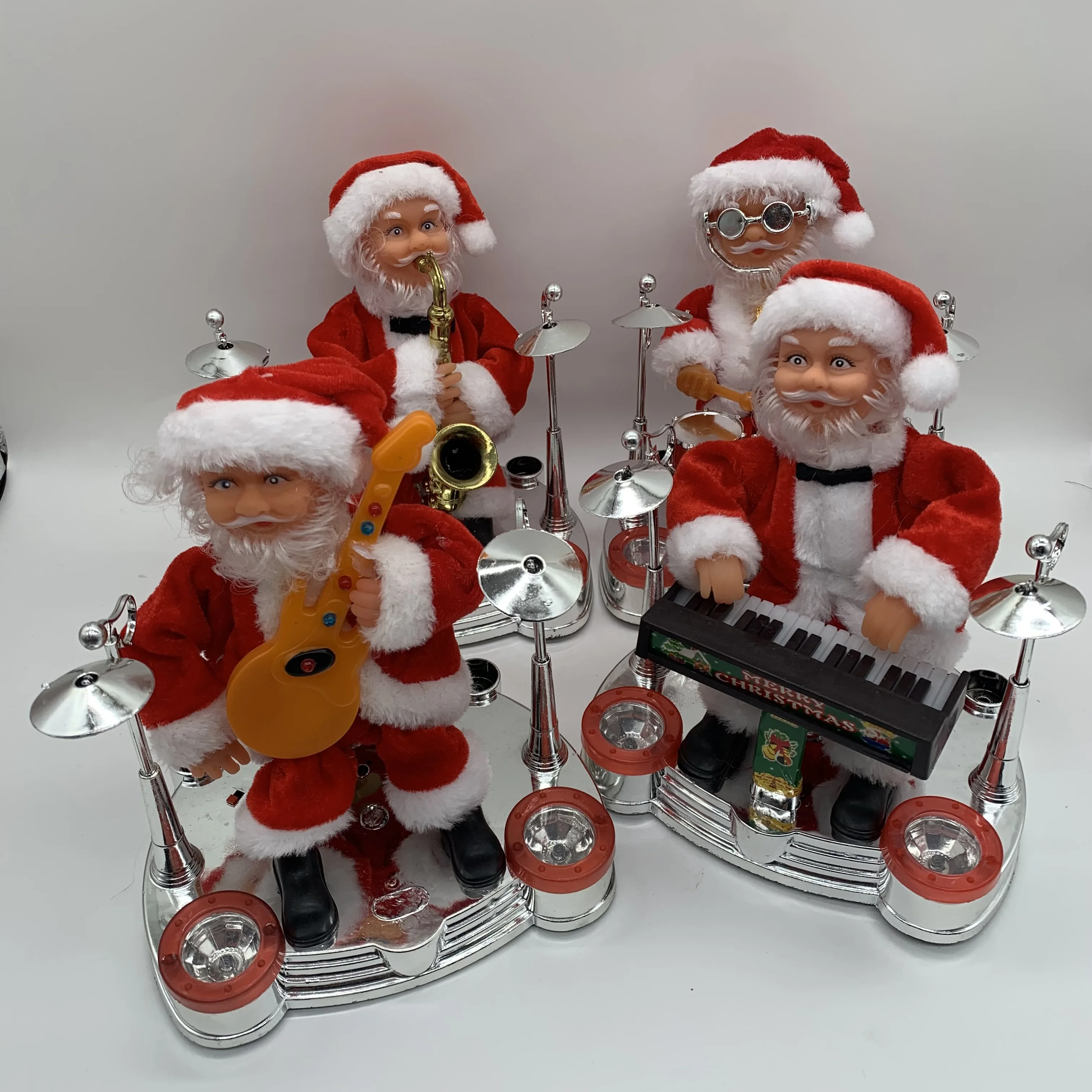 

Electric Santa Claus Playing Piano Saxophone Guitar Music Electronic Piano Christmas Children's Doll Gift