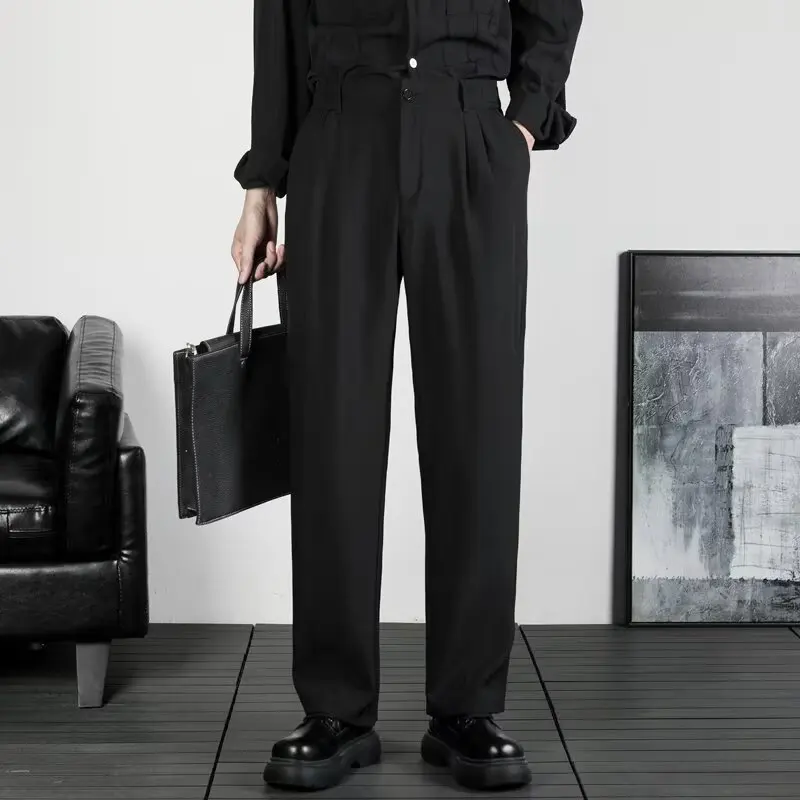 Formal Man Dress Pants for Men Spring Ice Silk Pants Summer Men's Summer Slacks Cropped Trousers Elegant Clothes Man Suit Male