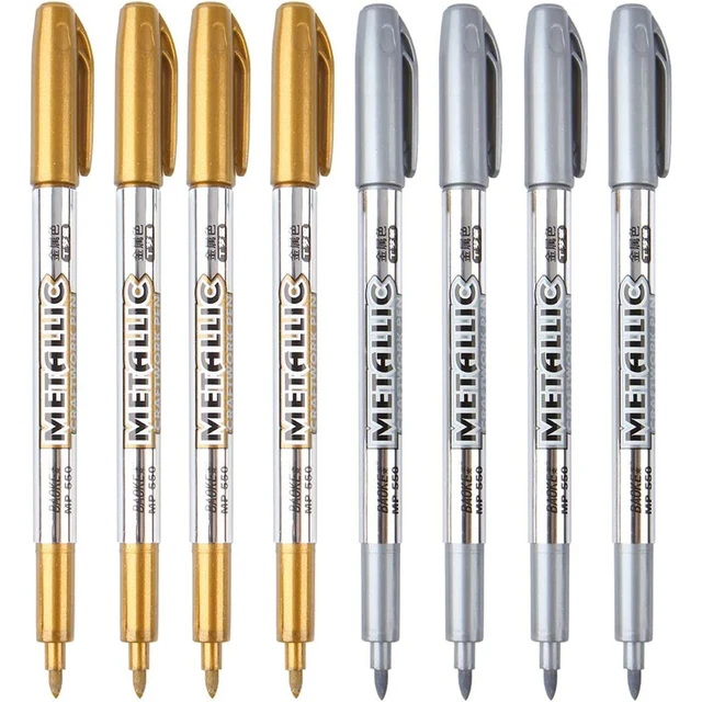 Metal Waterproof Permanent Paint Gold  Permanent Marker Waterproof Silver  - 4-8pcs - Aliexpress