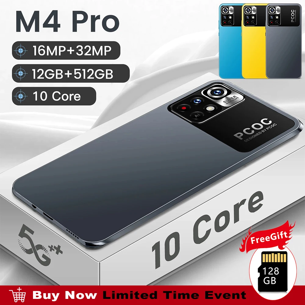 M4 Pro Global Version Cellphone 12GB+512GB Dual Card 4G/5G 6.7 Inch ...