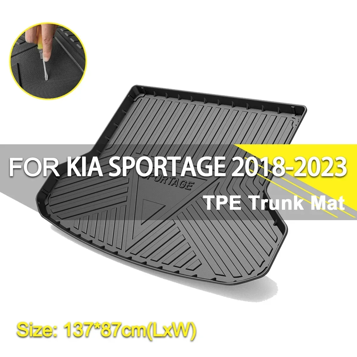 

Car Rear Trunk Cover Mat Waterproof Non-Slip Rubber TPE Cargo Liner Accessories For KIA SPORTAGE 2018-2023