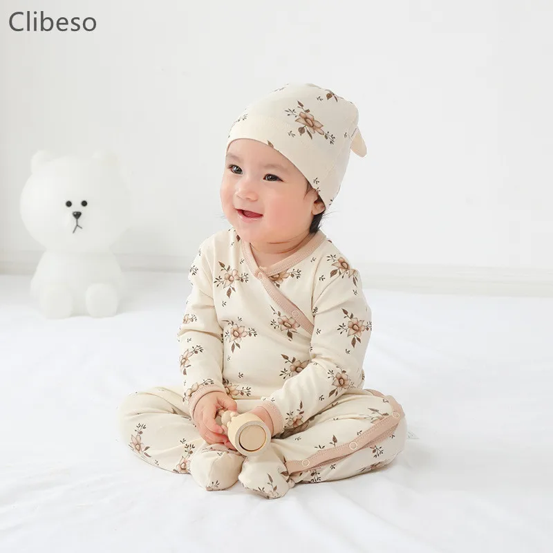 Clibeso Baby Sleeper Footie Newborn Rompers New Born Girls Boys Cotton