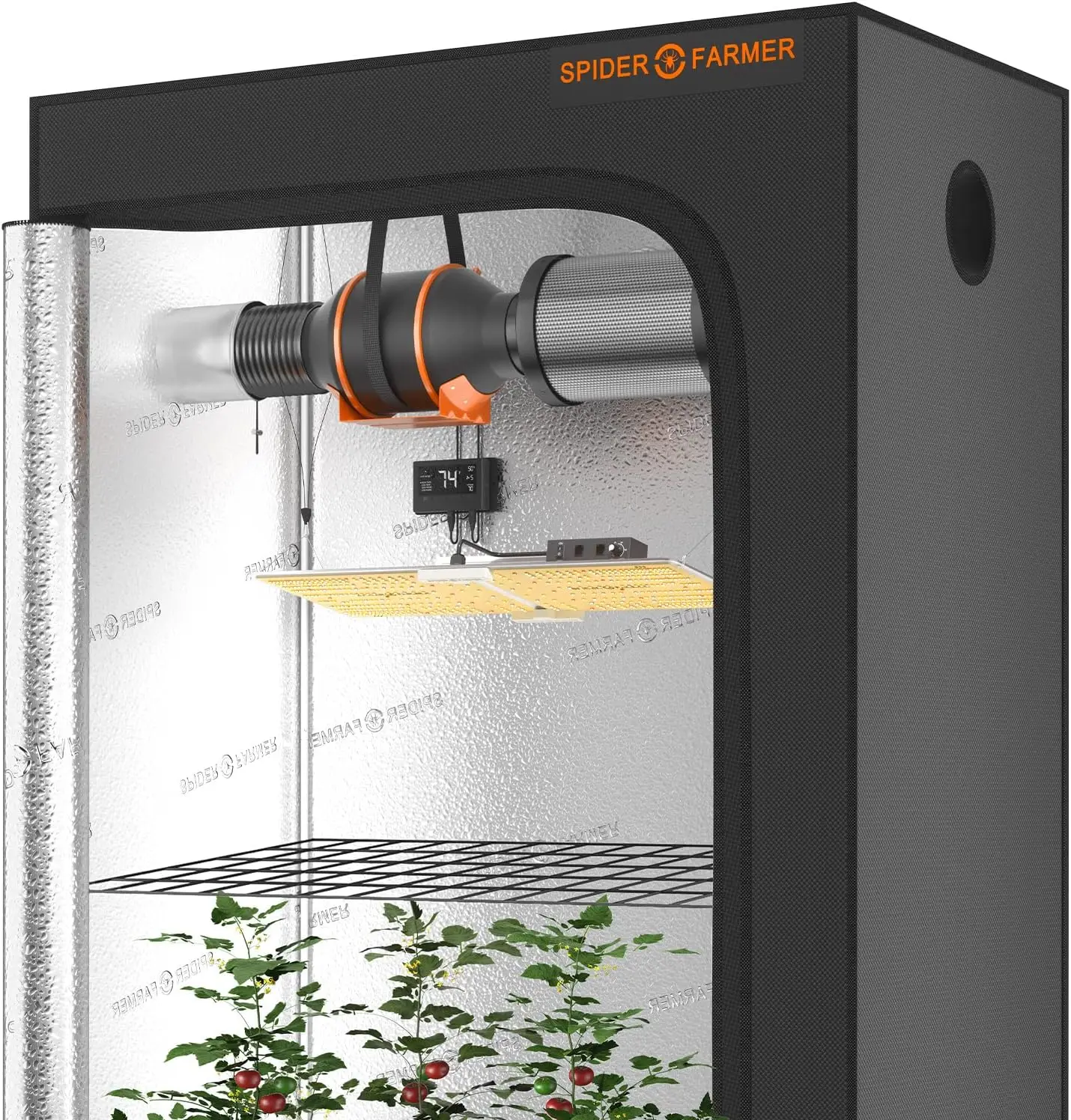 Grow Tent Kit Complete 3x3x6ft G3000 Bar Style LED Grow Light Full Spectrum Tent Complete System 36"x36"x70" Indoor