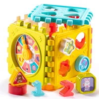 Baby Activity Cube Toddler Toys 7 in 1 Smart Games Educational Color Shape Sorter Musical Toy Bead Maze Counting Learning 2