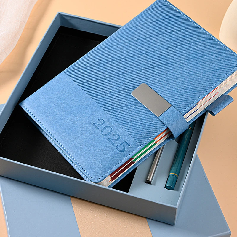 Daily Planner PU Cover Agenda Schedule Notebooks Ideal For School Office Journaling A5 Business 365-Day Calendar Planning